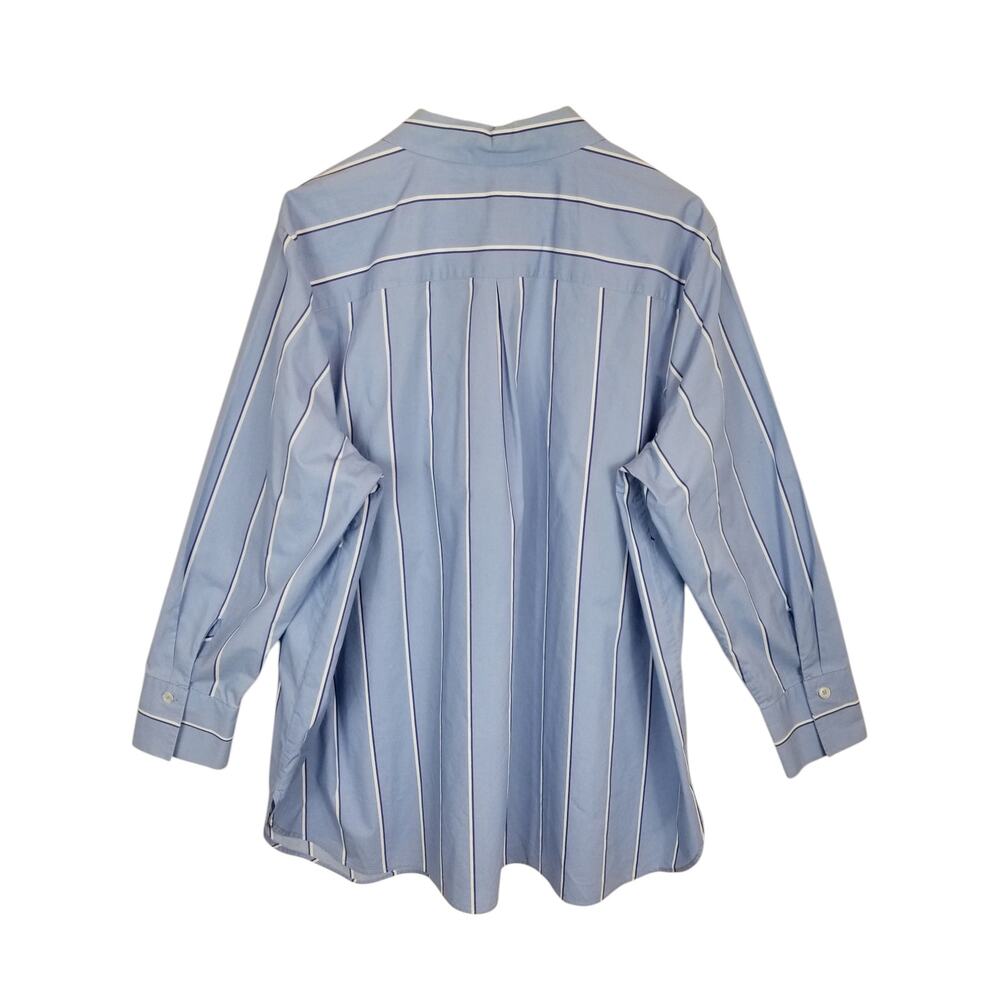 Talbots Women's Blue White Striped Dress Button Up Shirt Cotton Size 3X - Picture 2 of 7